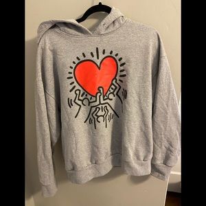 grey keith harring hoodie